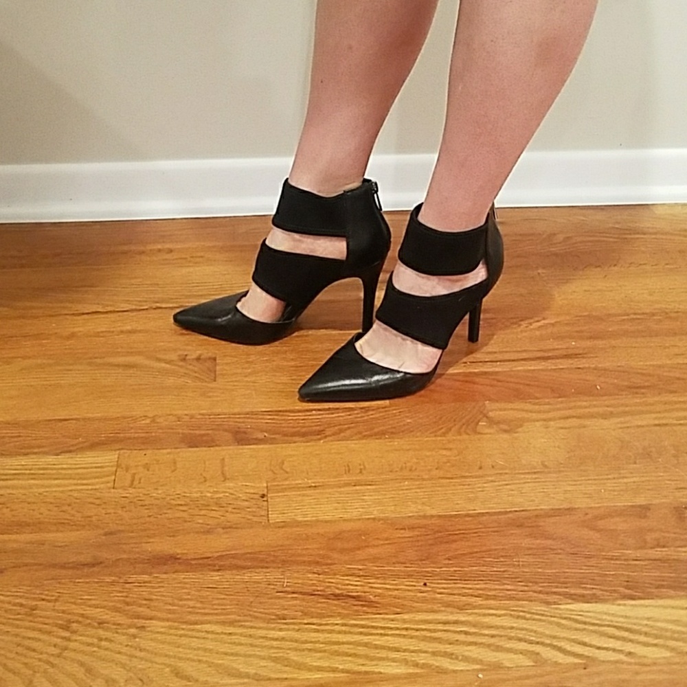 Black strapy heels